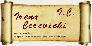 Irena Čerevicki vizit kartica